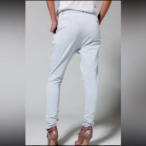 * Superfine Chase Slouch Crotch Mid Rise Chambray Slim Jeans Size 26